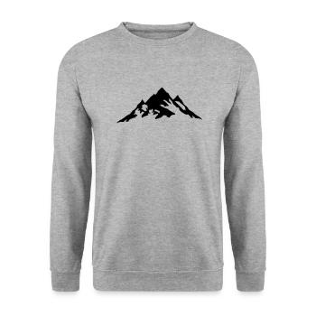 Berg, Berge - Unisex Pullover - Weißgrau meliert - Vorne - Alina (178cm) & Michal (187cm)