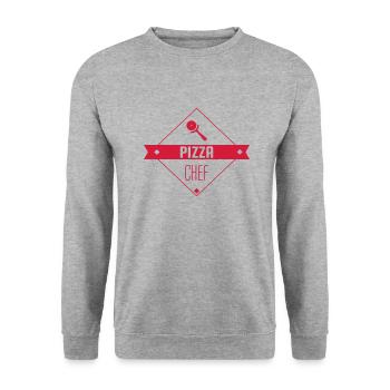 Pizza / Pizzaiolo / Pizza Chef / Pizzachef - Unisex Sweatshirt - salt & pepper - Front - Alina (178cm) & Michal (187cm)