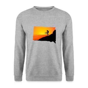 VTT descente vtt montagnes vtt - Sweat-shirt Unisexe - gris chiné - Devant - Alina (178cm) & Michal (187cm)