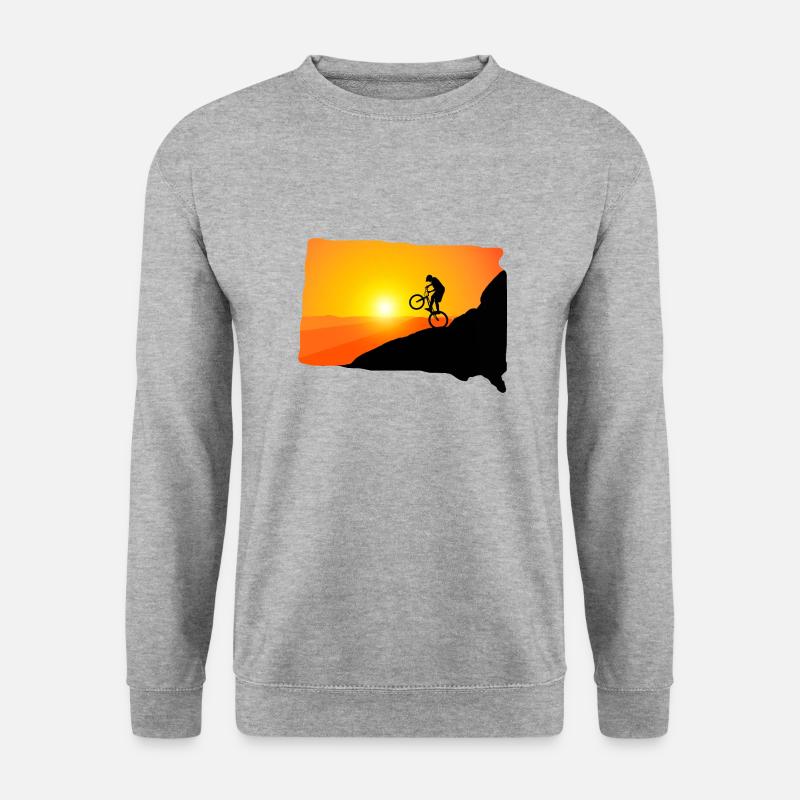 Downhill MTB Mountain Bike Mountainbike mountains - Unisex Pullover - Weißgrau meliert
