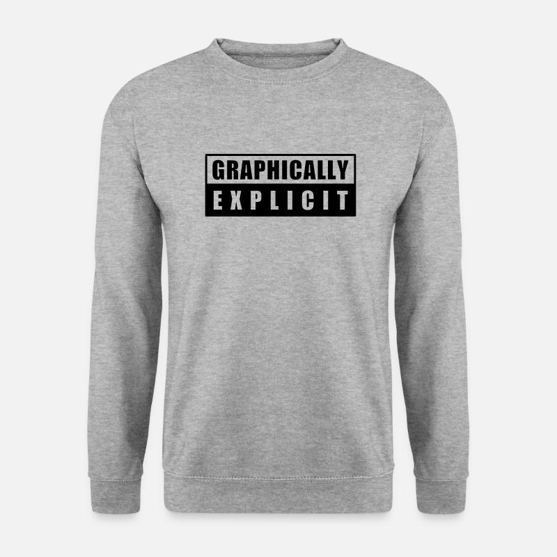 Warnhinweis - Unisex Pullover - Weißgrau meliert