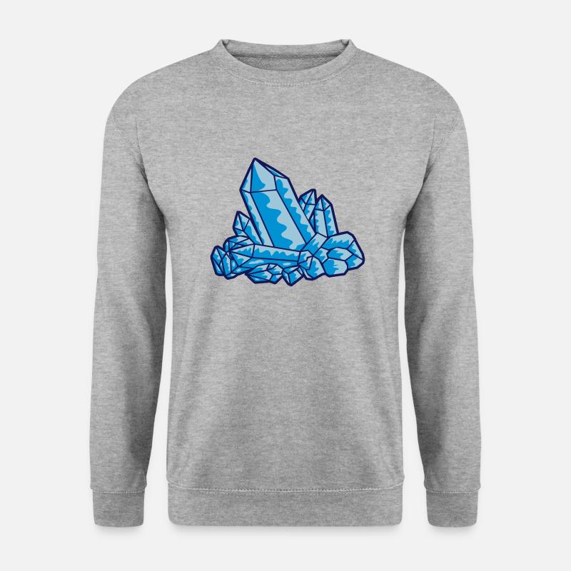 Kristall Edelstein Blau - Unisex Pullover - Weißgrau meliert