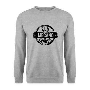 mecano elu annee tampon meilleurs - Sweat-shirt Unisexe - gris chiné - Devant - Alina (178cm) & Michal (187cm)