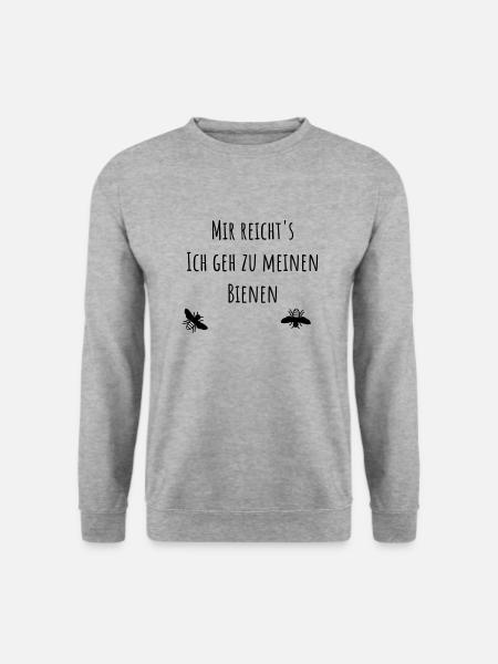 Mir Reichts ich geh zu meinen Bienen - Unisex Pullover - Weißgrau meliert