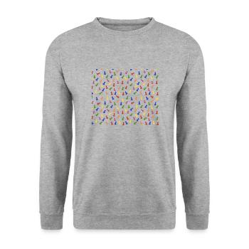 Penis funny lots of colorful penises - Unisex Sweatshirt - salt & pepper - Front - Alina (178cm) & Michal (187cm)