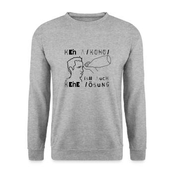 Kein Alkohol ist auch keine Lösung - Unisex Pullover - Weißgrau meliert - Vorne - Alina (178cm) & Michal (187cm)