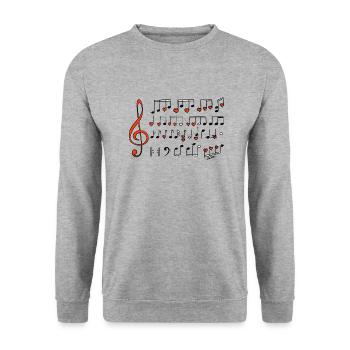 Musik- - Unisex Pullover - Weißgrau meliert - Vorne - Alina (178cm) & Michal (187cm)