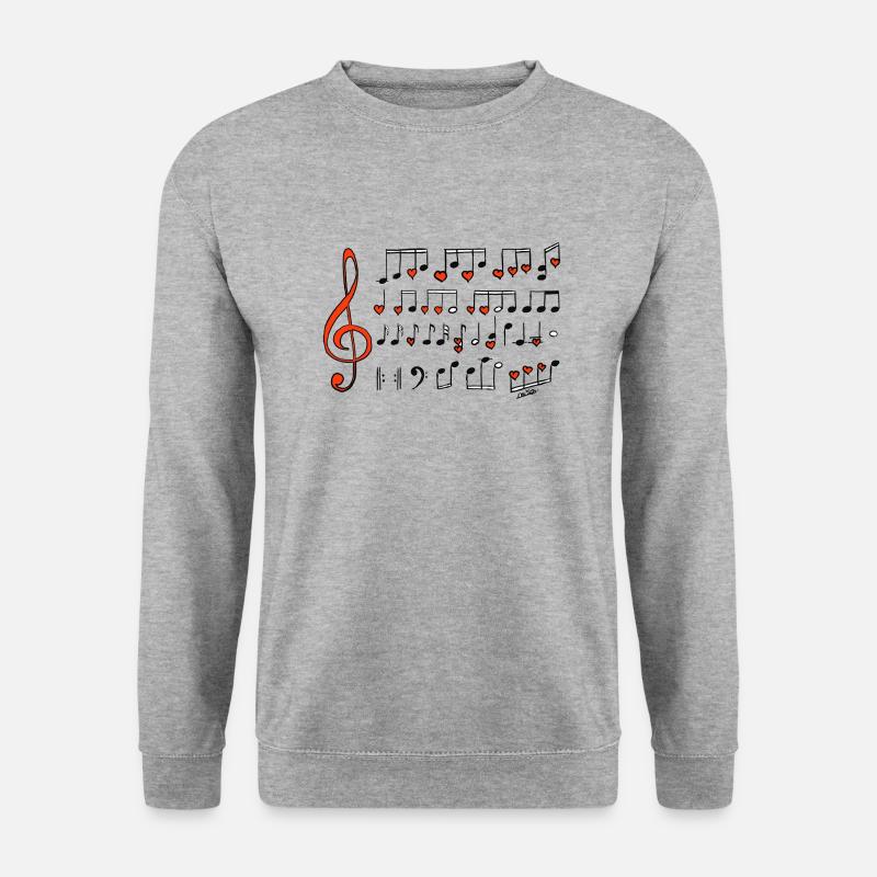 Musik- - Unisex Pullover - Weißgrau meliert