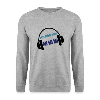 Ich höre nur MIMIMI - Unisex Pullover - Weißgrau meliert - Vorne - Alina (178cm) & Michal (187cm)