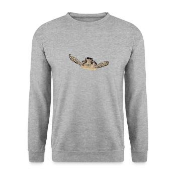 turtle 2 - Unisex Sweatshirt - salt & pepper - Front - Alina (178cm) & Michal (187cm)