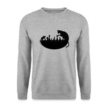 Jouer au chat et à la souris - Sweat-shirt Unisexe - gris chiné - Devant - Alina (178cm) & Michal (187cm)