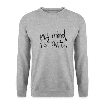 My Mind Is Art - Unisex Sweatshirt - salt & pepper - Front - Alina (178cm) & Michal (187cm)