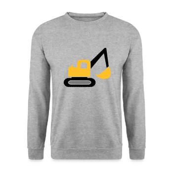Bagger Fahrzeug - Unisex Pullover - Weißgrau meliert - Vorne - Alina (178cm) & Michal (187cm)