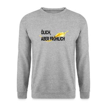 ÖLICH ABER FRÖHLICH - Unisex Pullover - Weißgrau meliert - Vorne - Alina (178cm) & Michal (187cm)