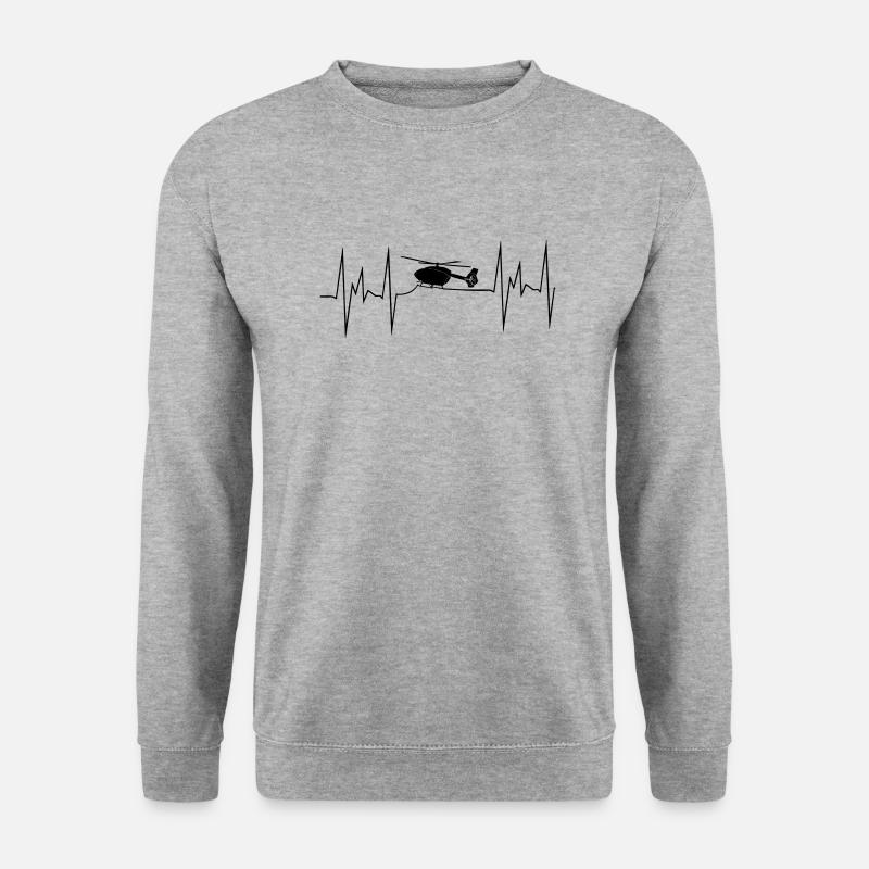ec145 Hélicoptère Hélicoptère - Sweat-shirt Unisexe - gris chiné
