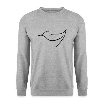 Vogel Minimalistisch - Unisex Pullover - Weißgrau meliert - Vorne - Alina (178cm) & Michal (187cm)