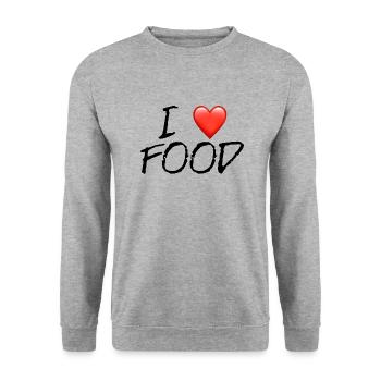 I love food - Unisex Sweatshirt - salt & pepper - Front - Alina (178cm) & Michal (187cm)