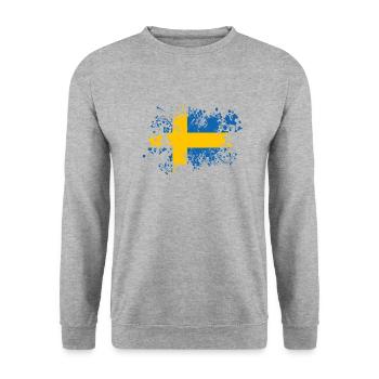 Sweden Flag Scandinavia Swedish Flag - Unisex Sweatshirt - salt & pepper - Front - Alina (178cm) & Michal (187cm)