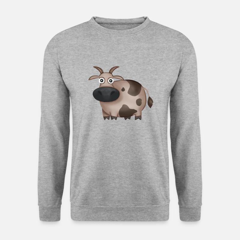 Kuh - Unisex Pullover - Weißgrau meliert