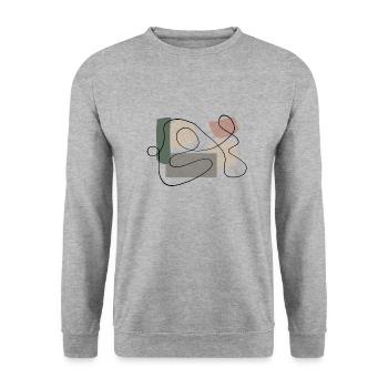 Line Art Shapes - Unisex Sweatshirt - salt & pepper - Front - Alina (178cm) & Michal (187cm)