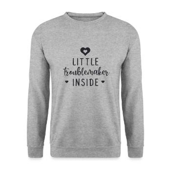 Little Troublemaker Inside - Unisex Sweatshirt - salt & pepper - Front - Alina (178cm) & Michal (187cm)