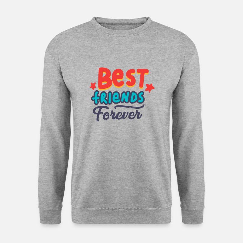 Beste Freunde - Unisex Pullover - Weißgrau meliert