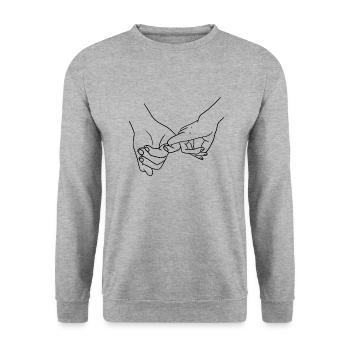 Holding Hands, Relationship, Love, Couple - Unisex Sweatshirt - salt & pepper - Front - Alina (178cm) & Michal (187cm)