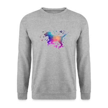Couleur d'animal familier de chien de chien - Sweat-shirt Unisexe - gris chiné - Devant - Alina (178cm) & Michal (187cm)