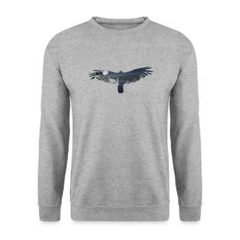 eagle, bird, mountains, animal motif, moon, landscape - Unisex Sweatshirt - salt & pepper - Front - Alina (178cm) & Michal (187cm)
