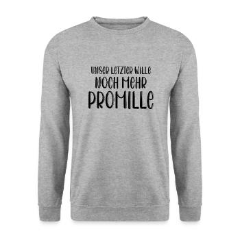 Bier Spruch Geschenk Alkohol Party Mallorca - Unisex Pullover - Weißgrau meliert - Vorne - Alina (178cm) & Michal (187cm)