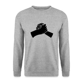 hands 01 - Unisex Sweatshirt - salt & pepper - Front - Alina (178cm) & Michal (187cm)