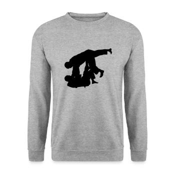 judo 1kleu - Unisex Sweatshirt - salt & pepper - Front - Alina (178cm) & Michal (187cm)