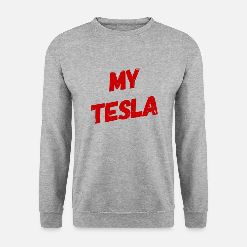 My Tesla - Unisex Pullover - Weißgrau meliert