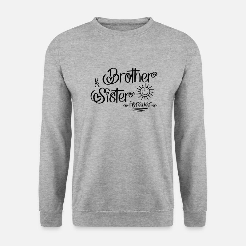 Bruder und Schwester - Unisex Pullover - Weißgrau meliert
