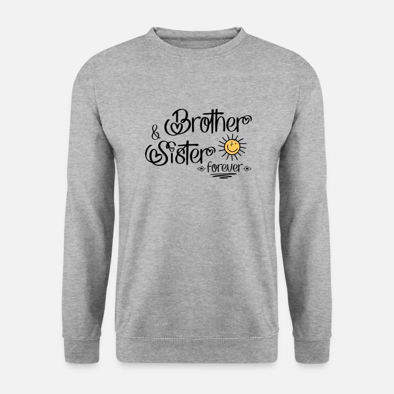 121021 geschwister - Unisex Pullover - Weißgrau meliert