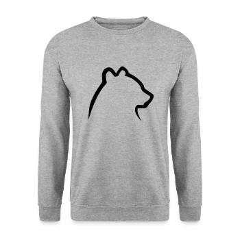 Bär 1 - Unisex Pullover - Weißgrau meliert - Vorne - Alina (178cm) & Michal (187cm)