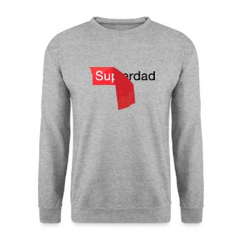 Superpapa Papa Père - Sweat-shirt Unisexe - gris chiné - Devant - Alina (178cm) & Michal (187cm)