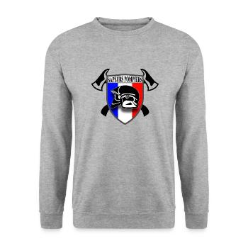 Sapeur pompier de France - Sweat-shirt Unisexe - gris chiné - Devant - Alina (178cm) & Michal (187cm)