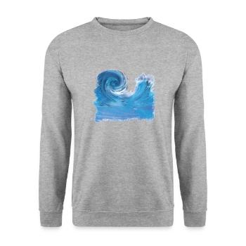 Graphiques Wave - Sweat-shirt Unisexe - gris chiné - Devant - Alina (178cm) & Michal (187cm)