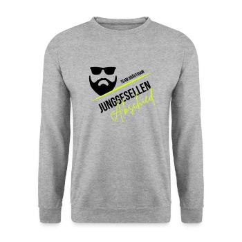 Team Bräutigam, Junggesellenabschied, Poltern, JGA - Unisex Pullover - Weißgrau meliert - Vorne - Alina (178cm) & Michal (187cm)