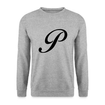 P - Unisex Pullover - Weißgrau meliert - Vorne - Alina (178cm) & Michal (187cm)