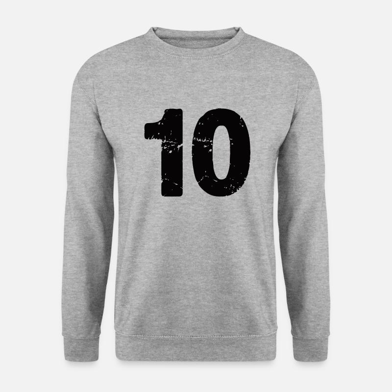 10 - Unisex Pullover - Weißgrau meliert