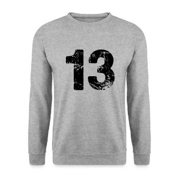13 - Unisex Sweatshirt - salt & pepper - Front - Alina (178cm) & Michal (187cm)