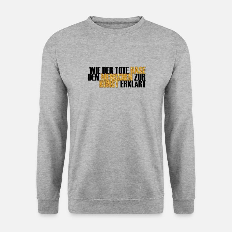 Titel Wie der tote hase BLACK - Unisex Pullover - Weißgrau meliert
