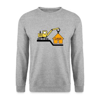 Excavatrice - Sweat-shirt Unisexe - gris chiné - Devant - Alina (178cm) & Michal (187cm)