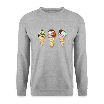Eis - Unisex Pullover - Weißgrau meliert - Vorne - Alina (178cm) & Michal (187cm)
