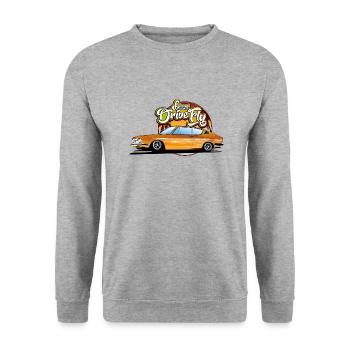 AlwaysDriveFly - Unisex Pullover - Weißgrau meliert - Vorne - Alina (178cm) & Michal (187cm)