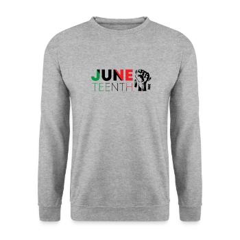 JUNETEENTH - Unisex Sweatshirt - salt & pepper - Front - Alina (178cm) & Michal (187cm)