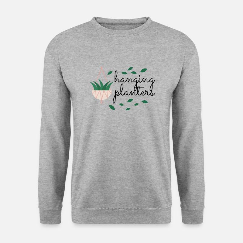 Hängende Pflanzen - Unisex Pullover - Weißgrau meliert