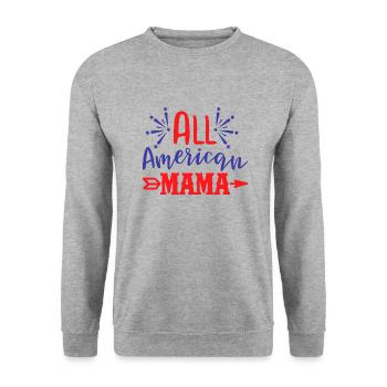 All American Mama - Unisex Sweatshirt - salt & pepper - Front - Alina (178cm) & Michal (187cm)